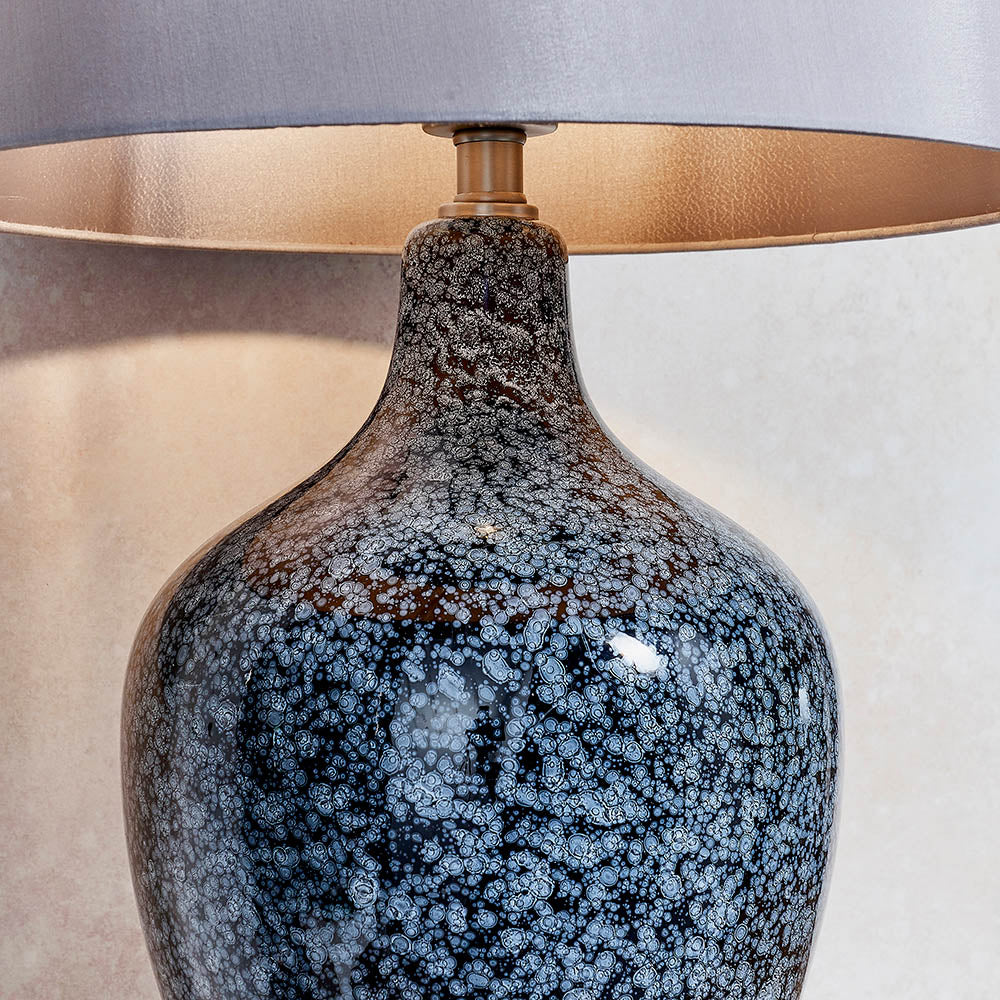 Ilsa Black Glass Table Lamp