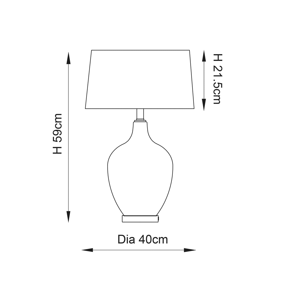 Ilsa Black Glass Table Lamp