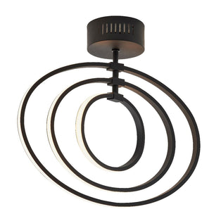 Avali Warm White LED Matt Black Semi Flush Ceiling Light