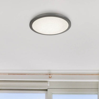 Scilly Chrome & Crystal Sand LED Flush Ceiling Light