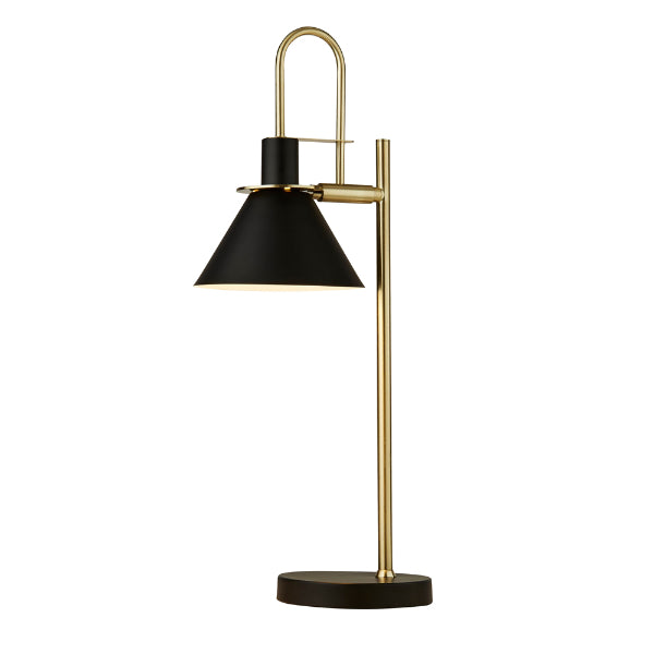 Trombone Black & Brass Table Lamp
