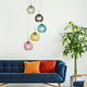 Mardi Gras 5 Light Chrome and Coloured Glass Pendant Ceiling Light