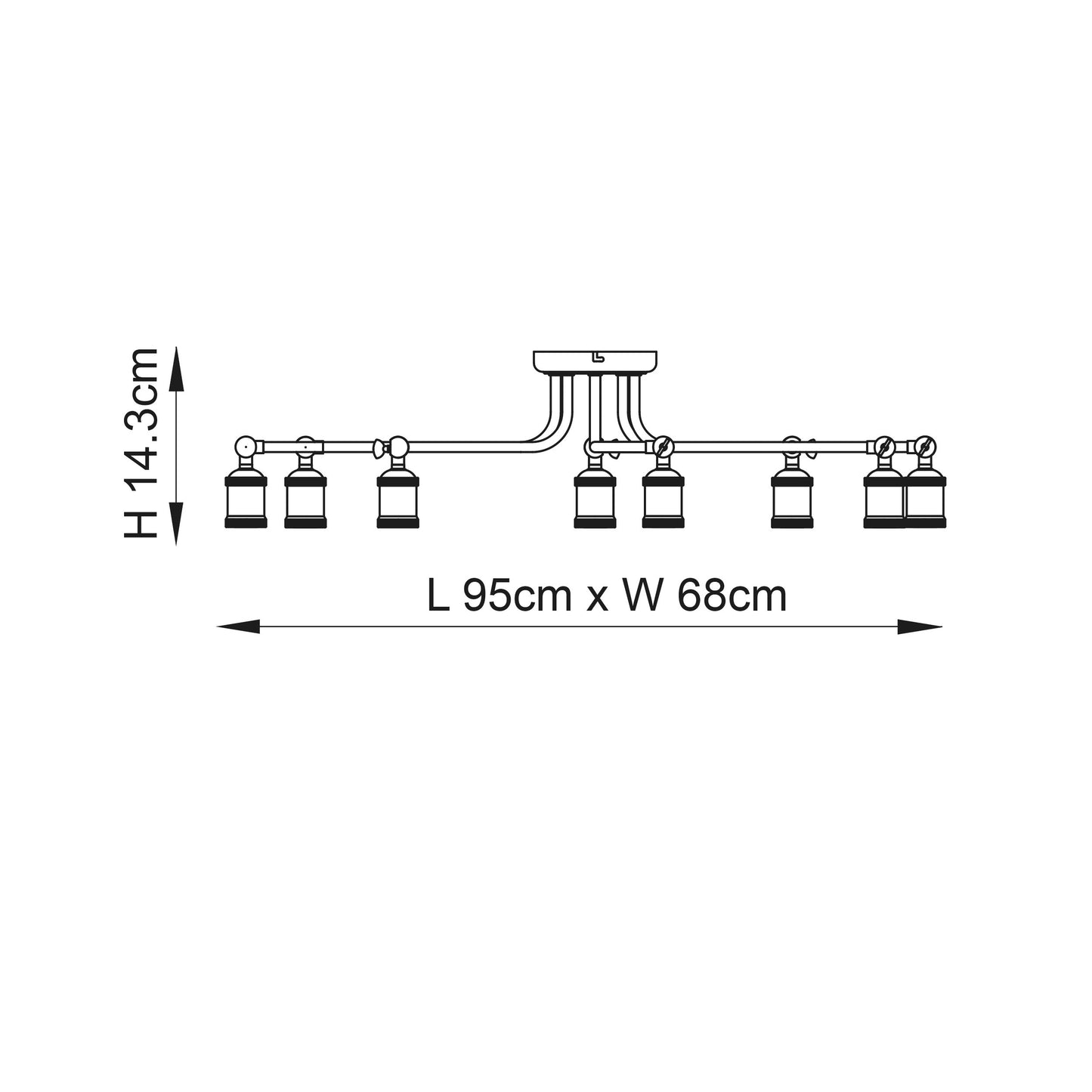 Hal 8 Light Semi Flush