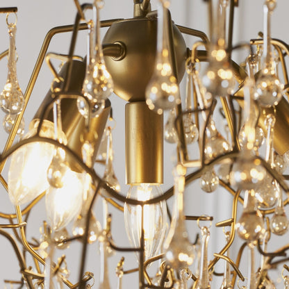 Nightingale 4 Light Gold & Glass Pendant Ceiling Light