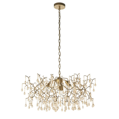 Nightingale 4 Light Gold & Glass Pendant Ceiling Light