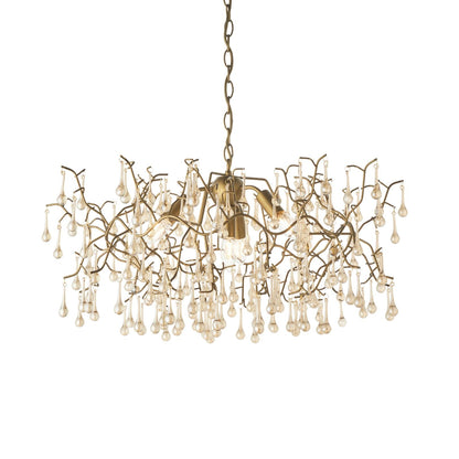 Nightingale 4 Light Gold & Glass Pendant Ceiling Light