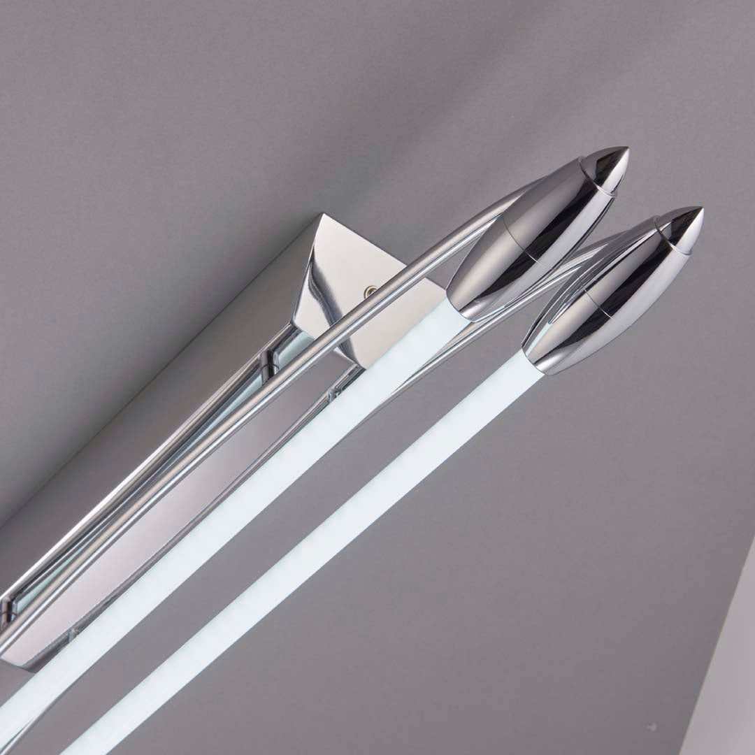 Harper 2 Light Chrome & Opal Glass LED Flush Ceiling Light Large