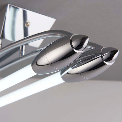 Harper 2 Light Chrome & Opal Glass LED Flush Ceiling Light Large