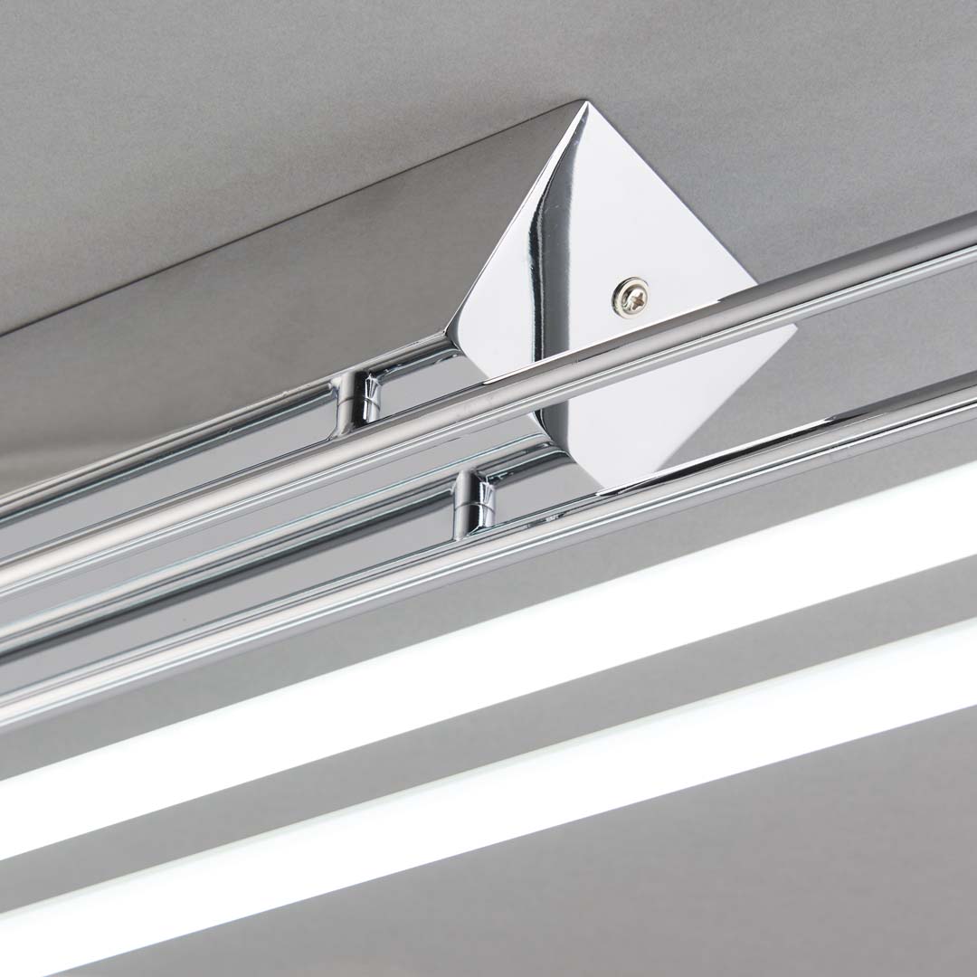 Harper 2 Light Chrome & Opal Glass LED Flush Ceiling Light Large