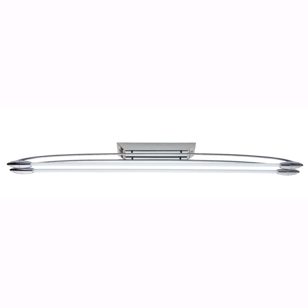 Harper 2 Light Chrome & Opal Glass LED Flush Ceiling Light Large