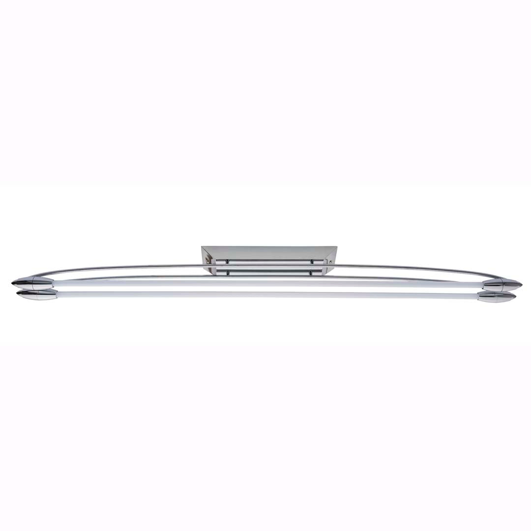 Harper 2 Light Chrome & Opal Glass LED Flush Ceiling Light Large