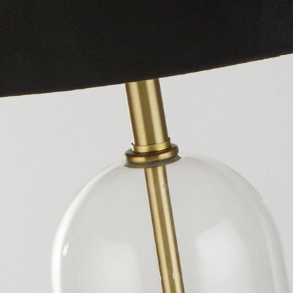 Oxford Brass & Glass Table Lamp with Black Velvet Shade
