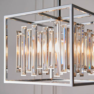 Acadia Polished Chrome and Crystal 4 Light Pendant Ceiling Light