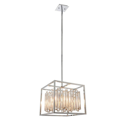 Acadia Polished Chrome and Crystal 4 Light Pendant Ceiling Light