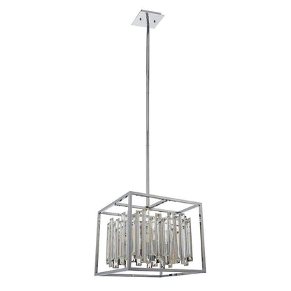 Acadia Polished Chrome and Crystal 4 Light Pendant Ceiling Light
