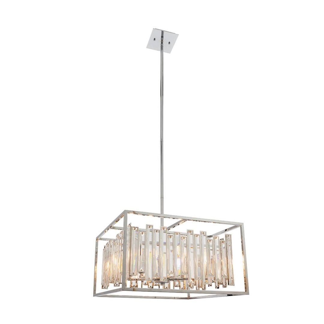 Acadia Polished Chrome and Crystal 6 Light Pendant Ceiling Light