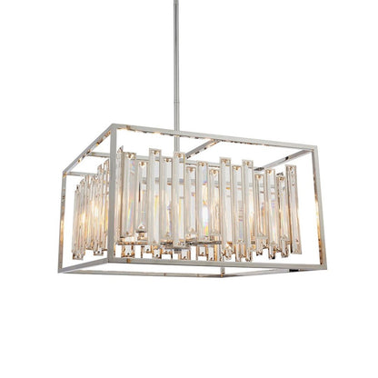 Acadia Polished Chrome and Crystal 6 Light Pendant Ceiling Light