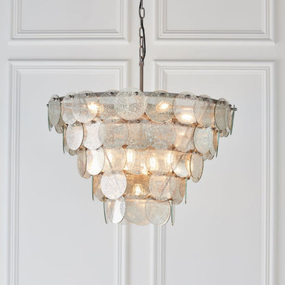 Kimana 9 Light Antique Silver Pendant Ceiling Light