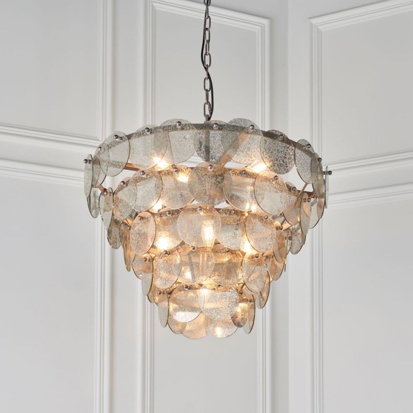 Kimana 9 Light Antique Silver Pendant Ceiling Light