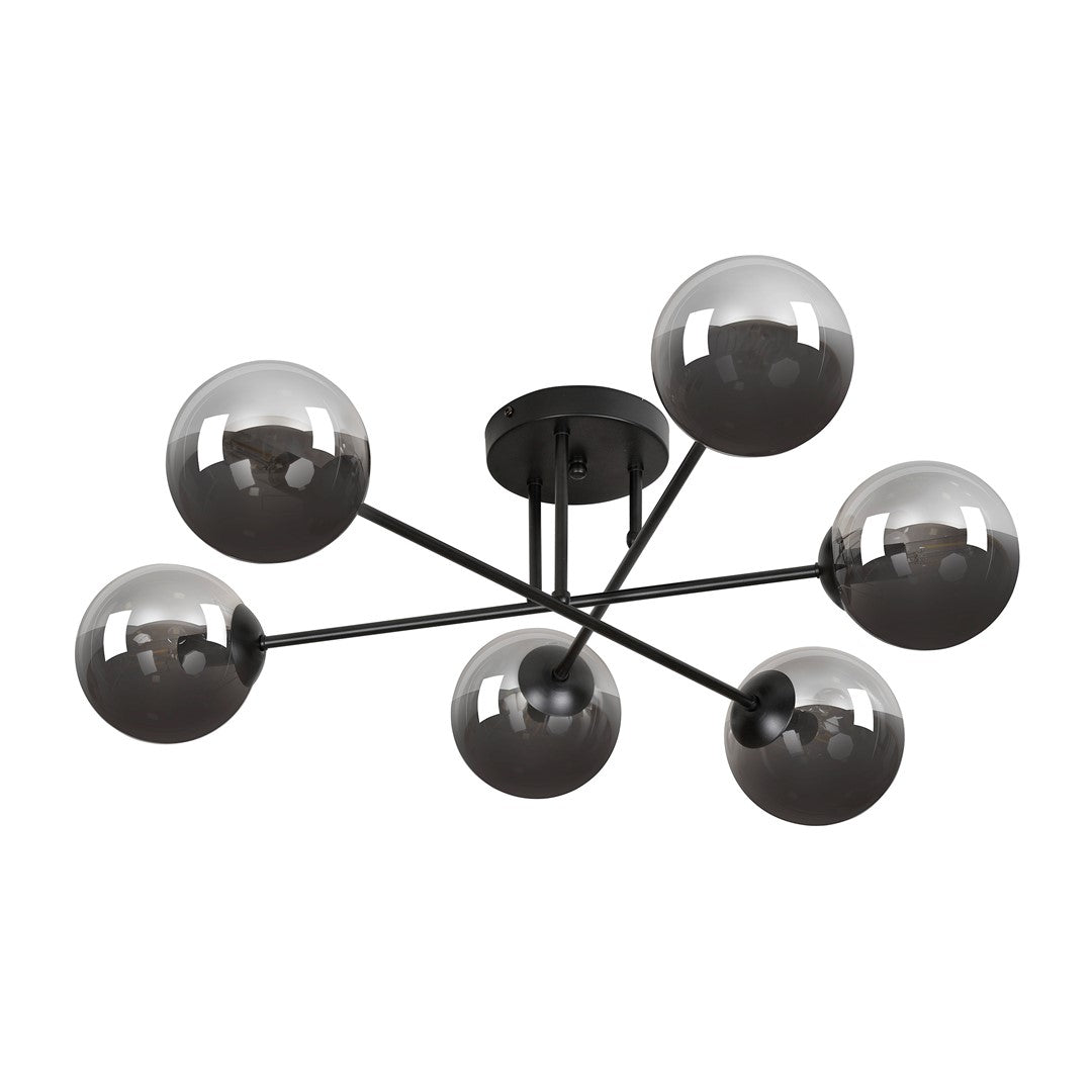 Brendi 6 Light Semi Flush Black & Graphite