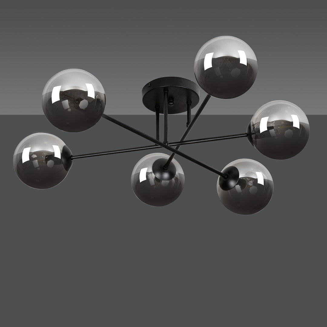 Brendi 6 Light Semi Flush Black & Graphite