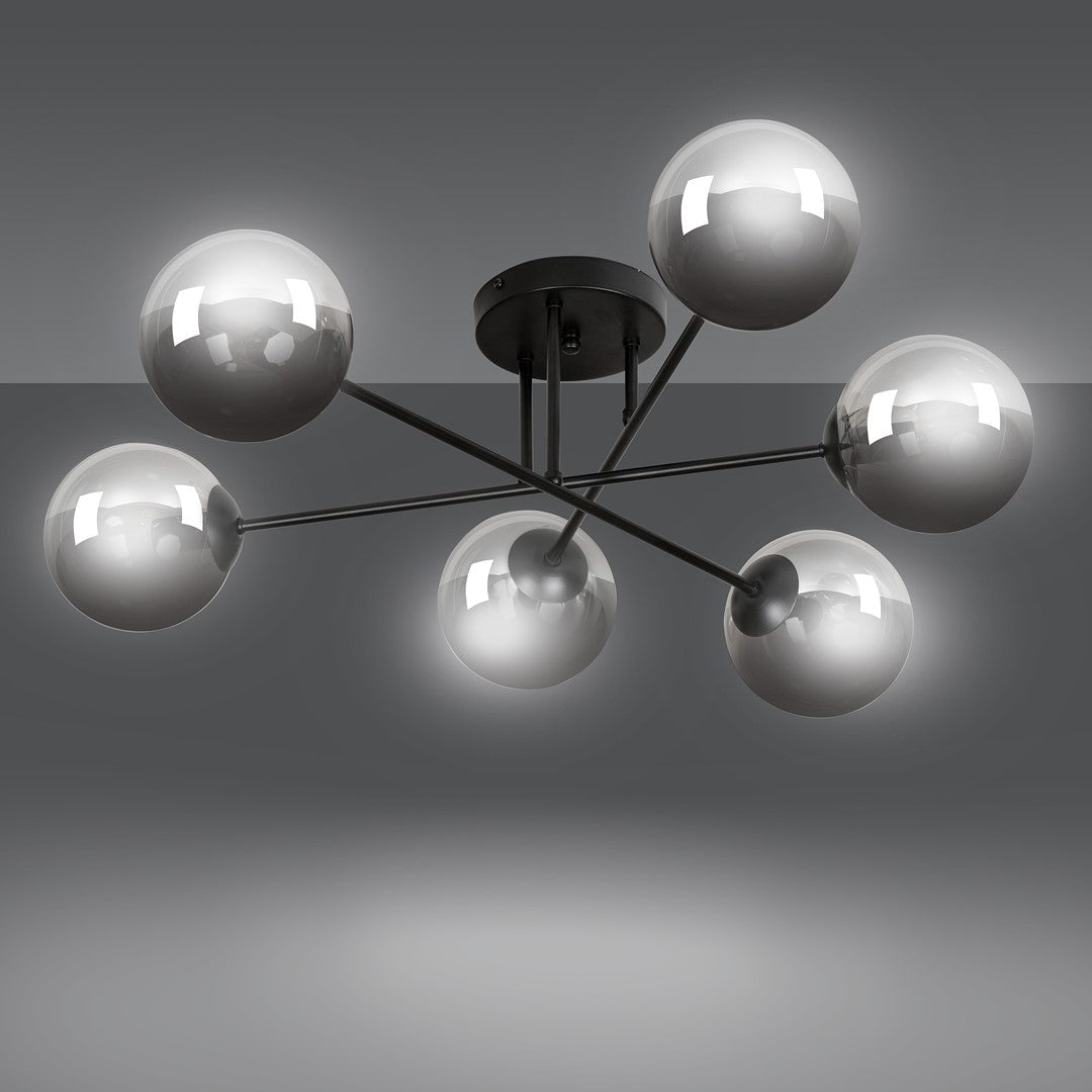 Brendi 6 Light Semi Flush Black & Graphite