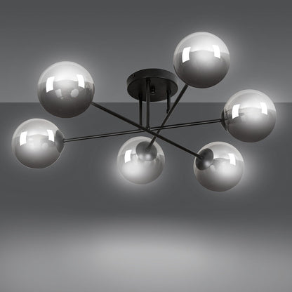 Brendi 6 Light Semi Flush Black & Graphite
