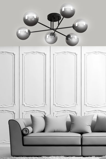 Brendi 6 Light Semi Flush Black & Graphite