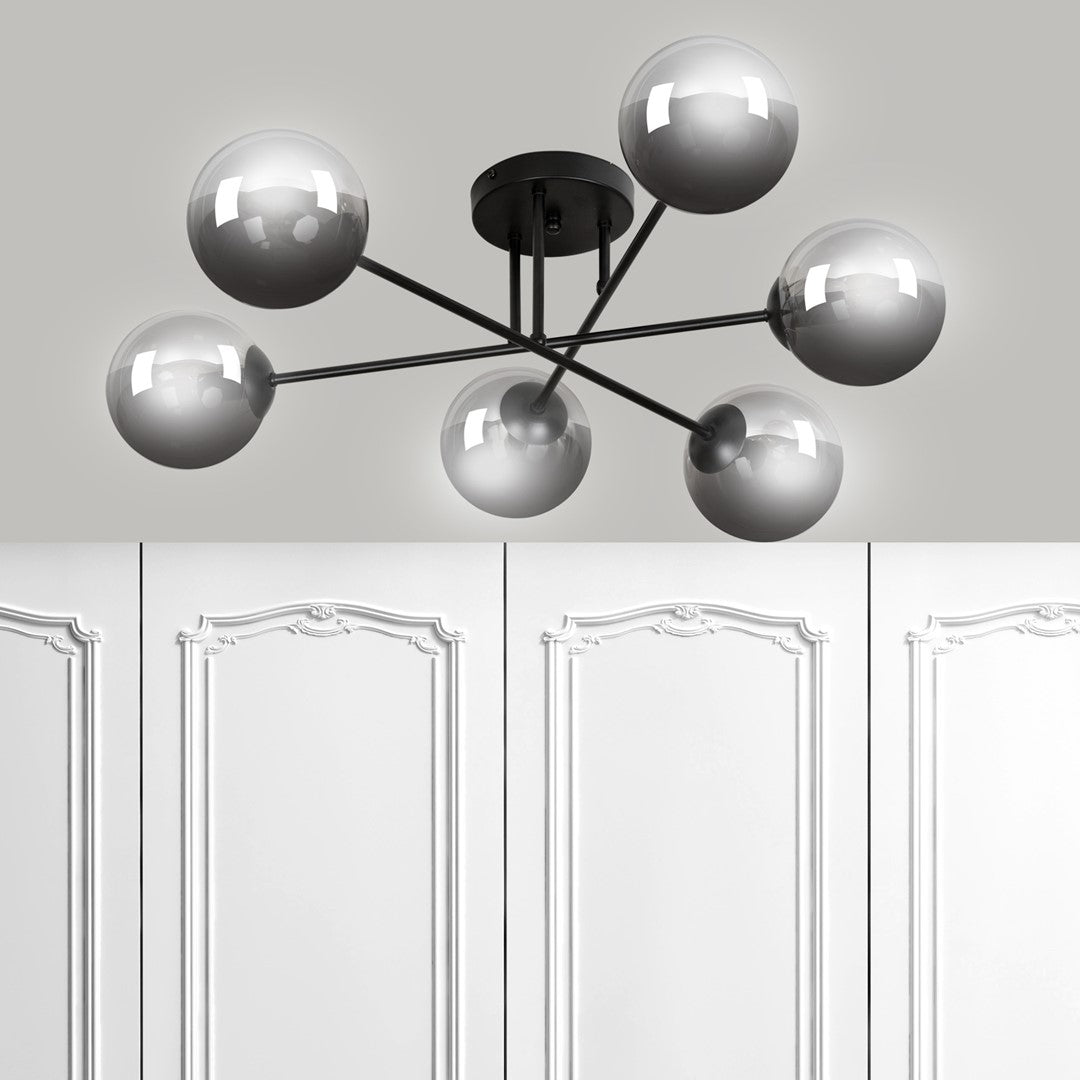 Brendi 6 Light Semi Flush Black & Graphite