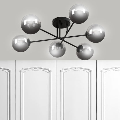 Brendi 6 Light Semi Flush Black & Graphite