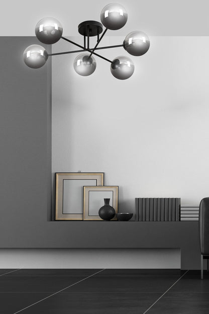 Brendi 6 Light Semi Flush Black & Graphite