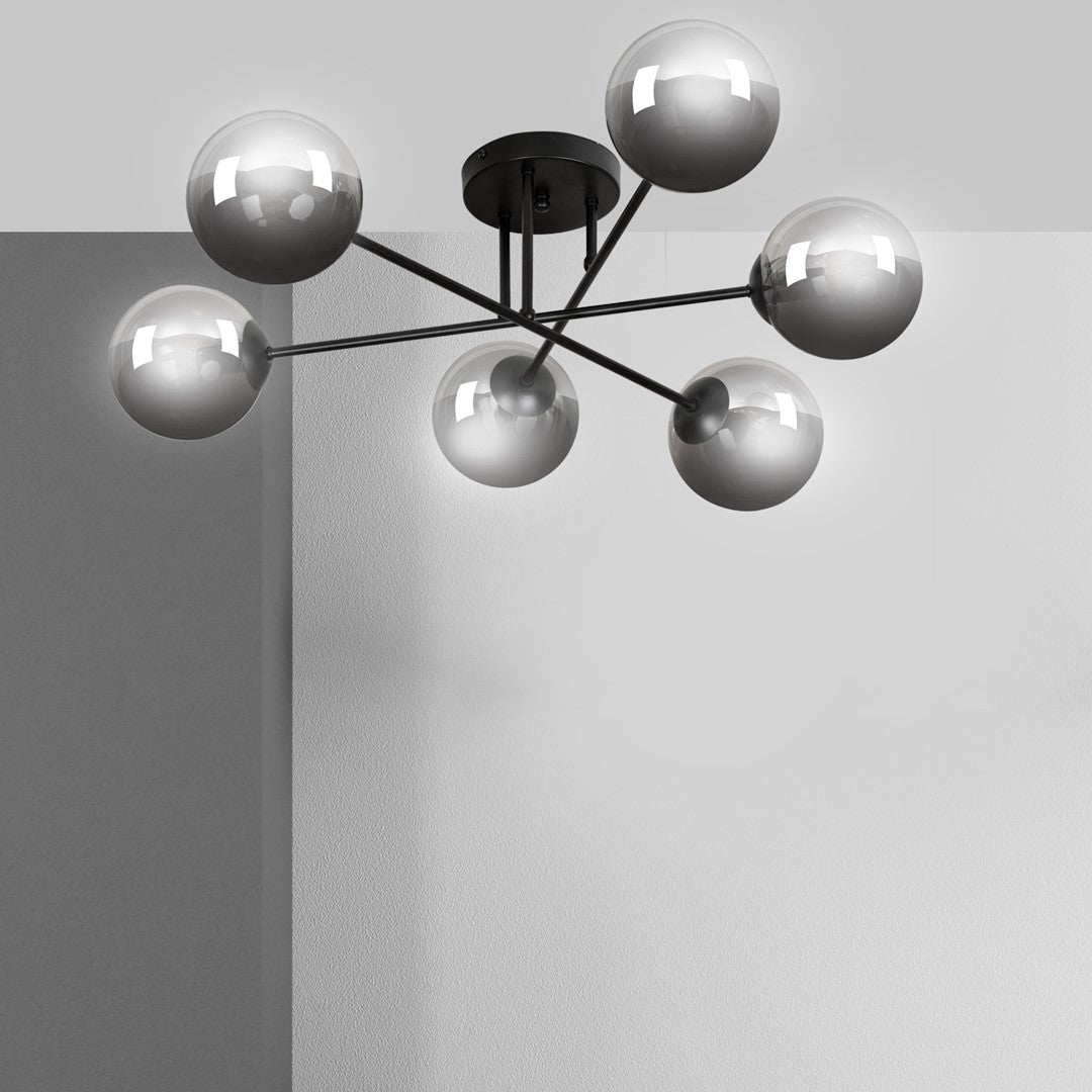Brendi 6 Light Semi Flush Black & Graphite