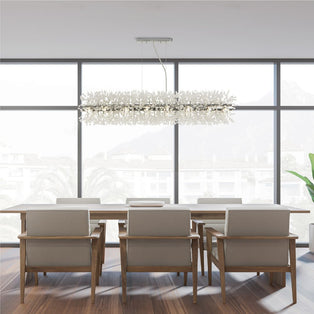 Sunburst 16 Light Polished Chrome & Glass Ceiling Pendant Bar