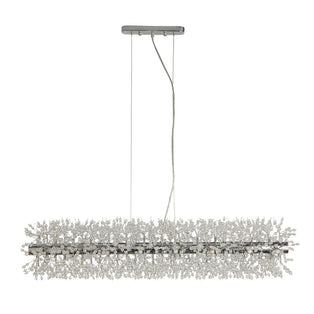 Sunburst 16 Light Polished Chrome & Glass Ceiling Pendant Bar