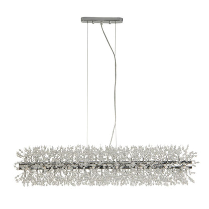 Sunburst 16 Light Polished Chrome and Glass Bar Pendant Light