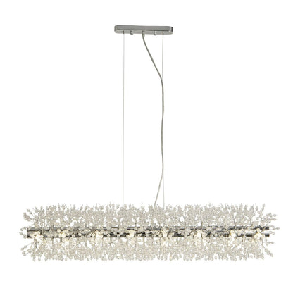 Sunburst 16 Light Polished Chrome and Glass Bar Pendant Light