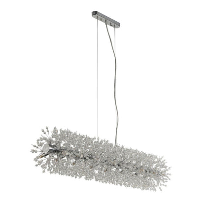 Sunburst 16 Light Polished Chrome and Glass Bar Pendant Light