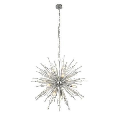 Starburst Chrome 10 Light Ceiling Pendant