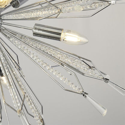 Starburst Chrome 10 Light Ceiling Pendant