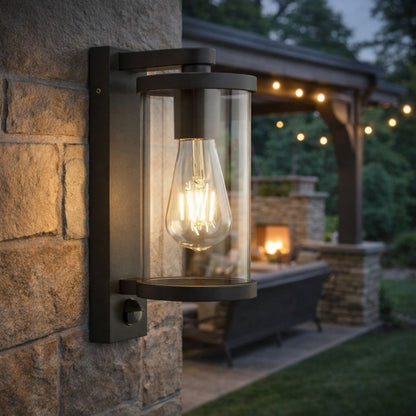 Bakerloo 1 Light Black Outdoor Wall Light