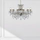 Paris 12 Light Antique Brass & Crystal Chandelier Ceiling Light