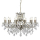 Paris 12 Light Antique Brass & Crystal Chandelier Ceiling Light