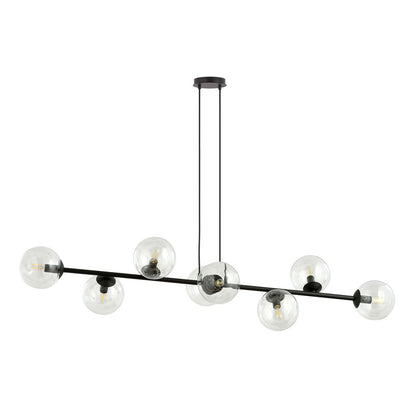Rossi 8 Light Pendant Black & Clear