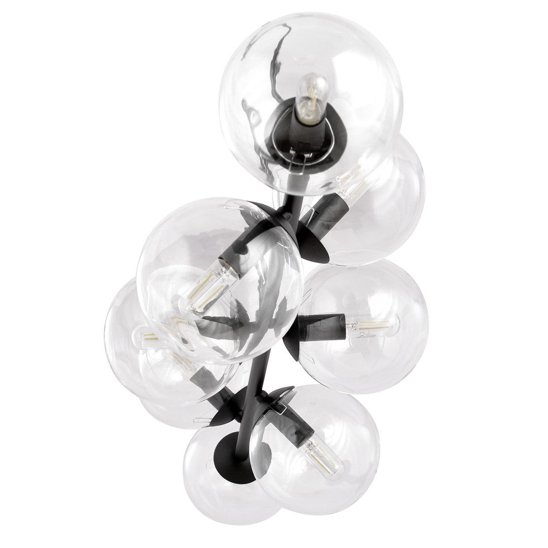Rossi 8 Light Pendant Black & Clear