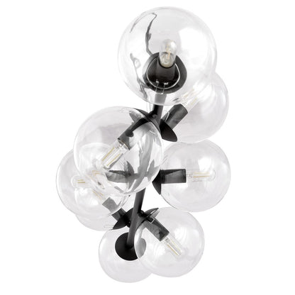Rossi 8 Light Pendant Black & Clear