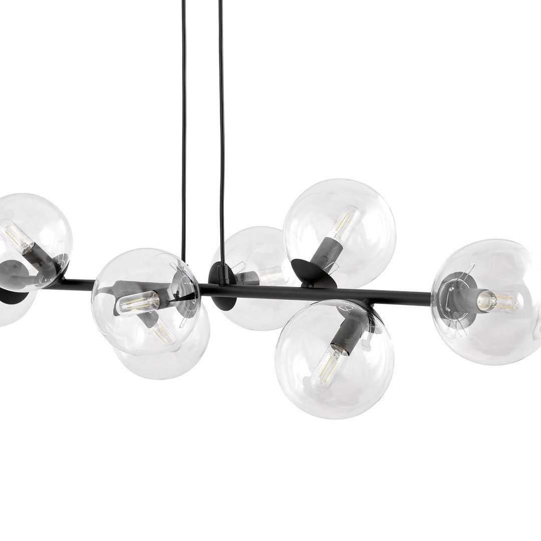 Rossi 8 Light Pendant Black & Clear