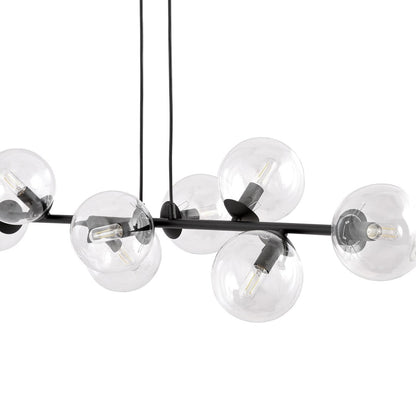 Rossi 8 Light Pendant Black & Clear