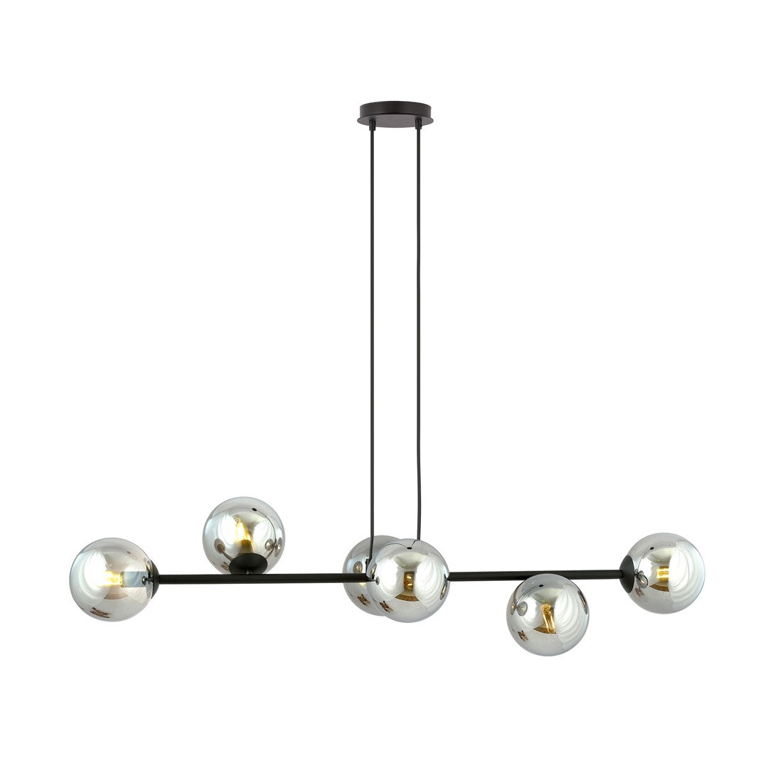 Rossi 6 Light Pendant Black & Graphite