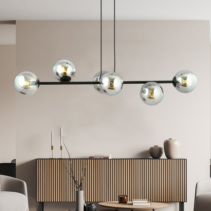 Rossi 6 Light Pendant Black & Graphite
