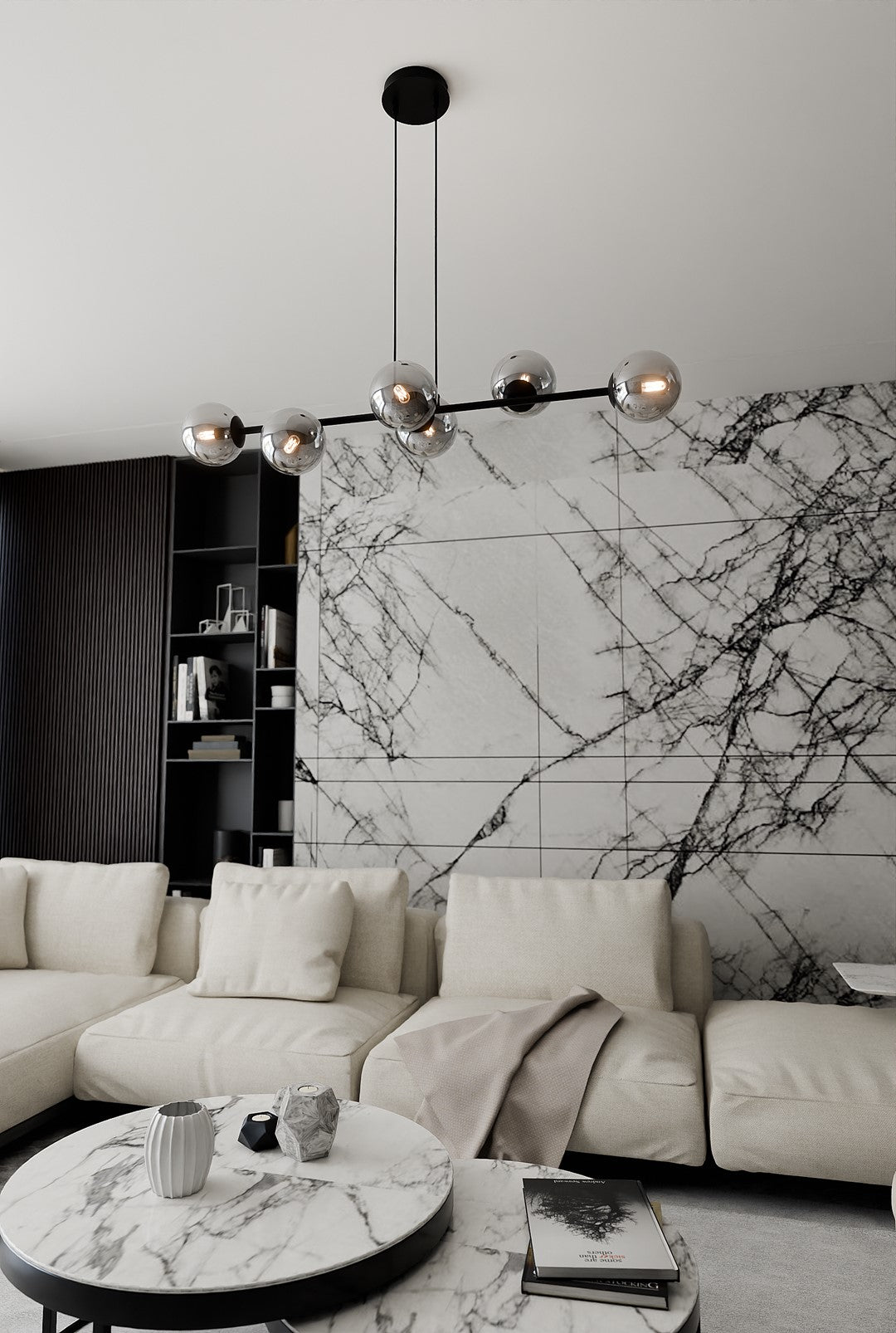 Rossi 6 Light Pendant Black & Graphite